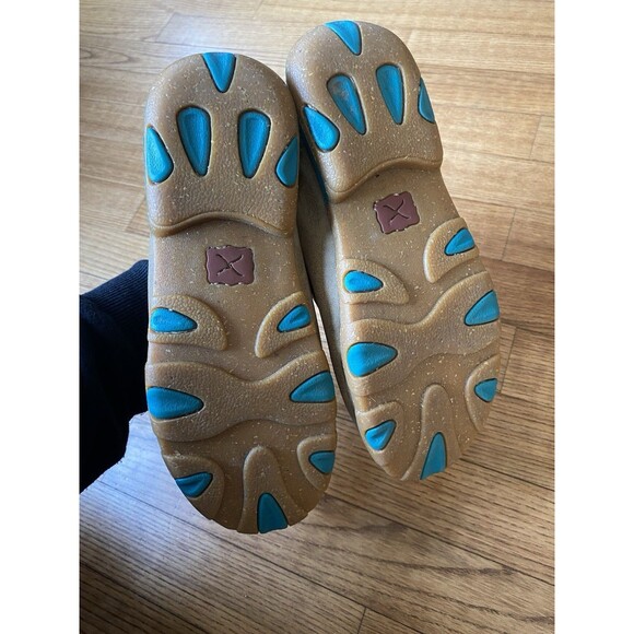 Twisted X Womens Leather Teal Chukka Driving Moc Bomber Shoes Size 6.5 Lace Up - Picture 7 of 8